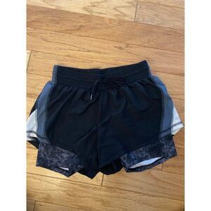 Champion Duo Dry women's carbon black and gray active drawstring waist shorts S